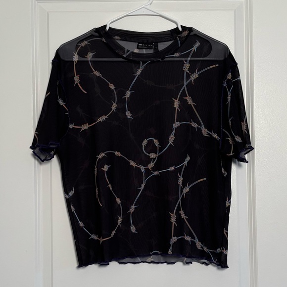 ASOS Design Mesh Barbed Wire Crop Top, M - Picture 1 of 4